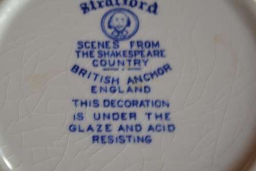 British Anchor Strafford Blue and White Serving Bowl