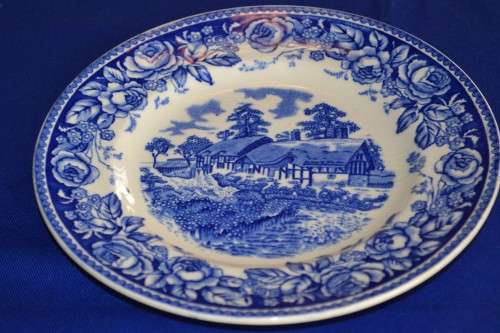 British Anchor Strafford  Blue and White Side Plates - Two Pieces
