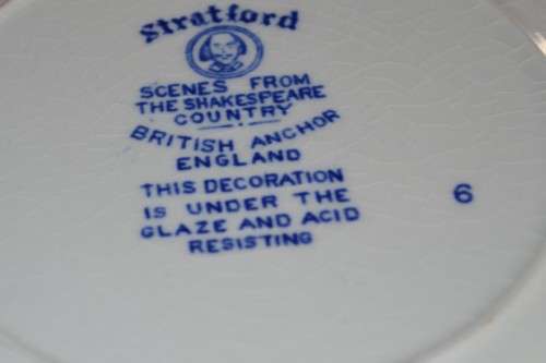 British Anchor Strafford  Blue and White Side Plates - Two Pieces