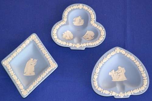 Wedgwood Jasperware  Pin Dishes - Spade, Club and diamond