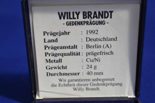 Willy Brandt Medal - In Box