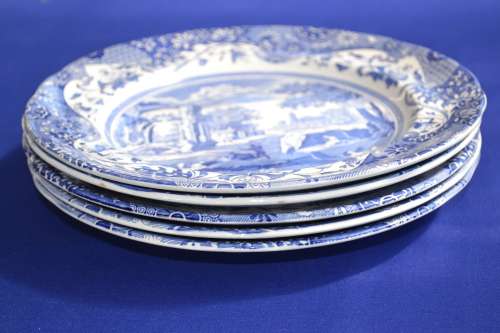 Spode Blue Italian Side Plates - Set of Five