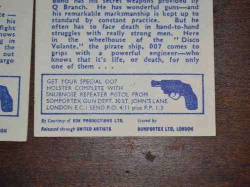 JAMES BOND 007 "Thunderball" Trading Cards 1960s