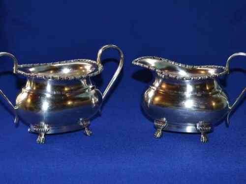 REDUCED Stunning Hallmarked Silver Open Sugar Bowl and Milk Jug Set - 534g
