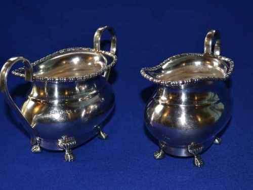 REDUCED Stunning Hallmarked Silver Open Sugar Bowl and Milk Jug Set - 534g