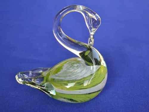 Studio Glass Paper Weight - Swan