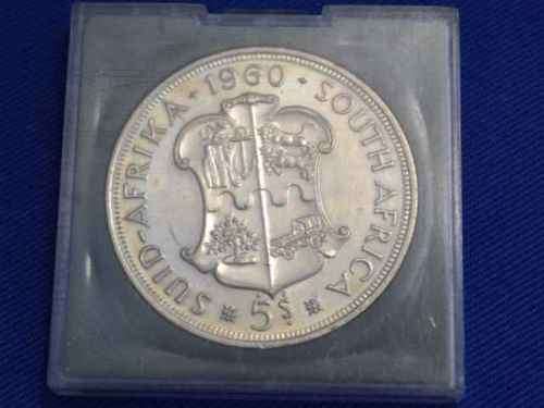 South African 5 Shilling Coin - 1960 in box