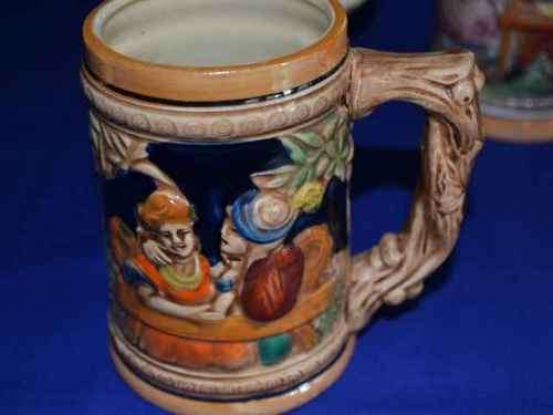 Collection of five Beer Mugs in German Stein Style