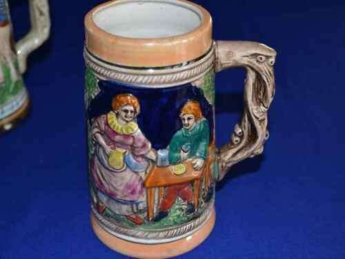 Collection of five Beer Mugs in German Stein Style