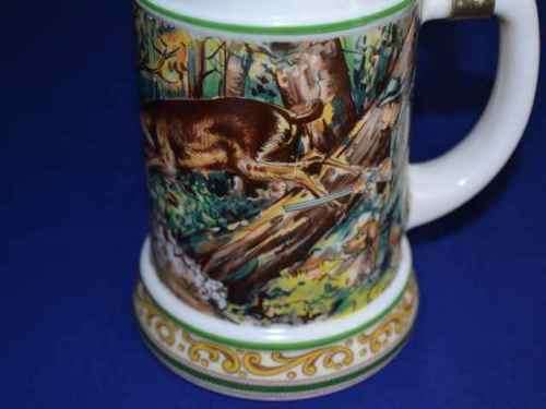 Original BMF Bierseidel White Milk Glass Stein with Pewter Lid
