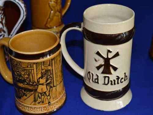 Collection of  Eight Assorted  Decorative Beer Mugs (Some with damage)