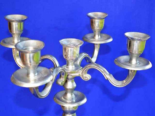 Five Arm Silver Aluminium Candleabra