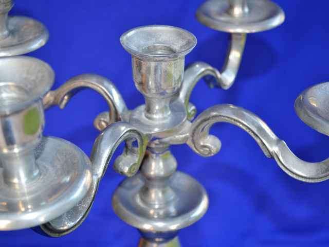 Five Arm Silver Aluminium Candleabra