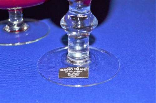 Sergio Talanti - Murano Hand Crafted Stemmed Glasses - Three Pieces