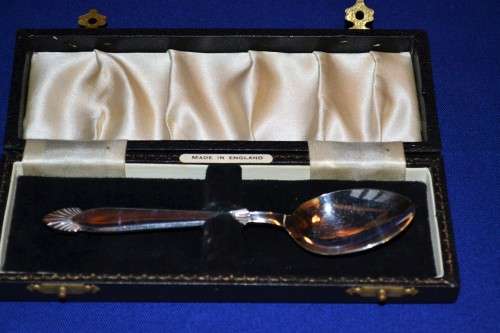 Vintage Angora Silver Plate Single Spoon in Presentation Box