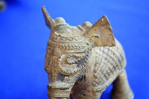 Antique Dhorka Tribal Art Elephant and Horse