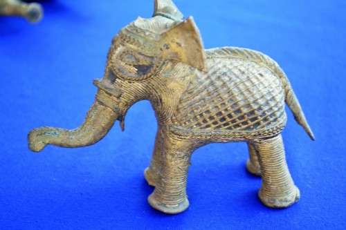 Antique Dhorka Tribal Art Elephant and Horse