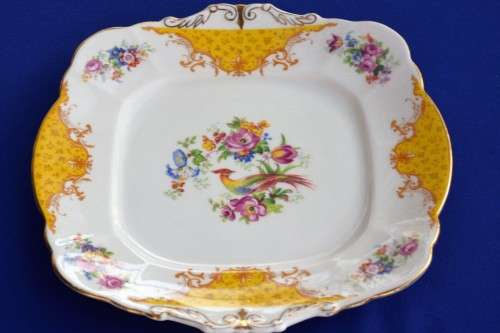 Paragon  Cake Plate - Rare Rockinghan Yellow c1923 - 1930