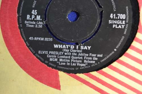 Elvis Presley Seven Single Vinyl Records x 3 VGC