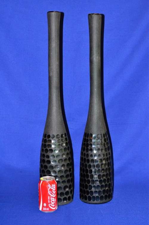 Vintage Black Studio Heavy Glass Bottles