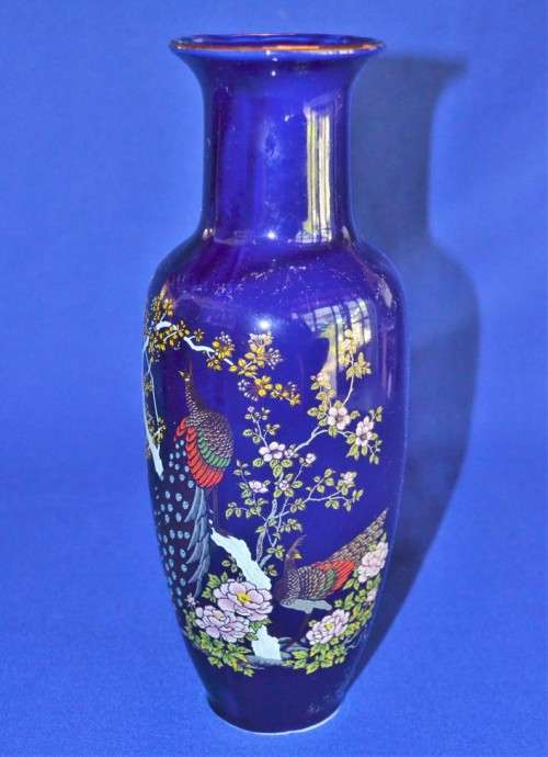 Vintage Japanese  Cobolt Blue Vase