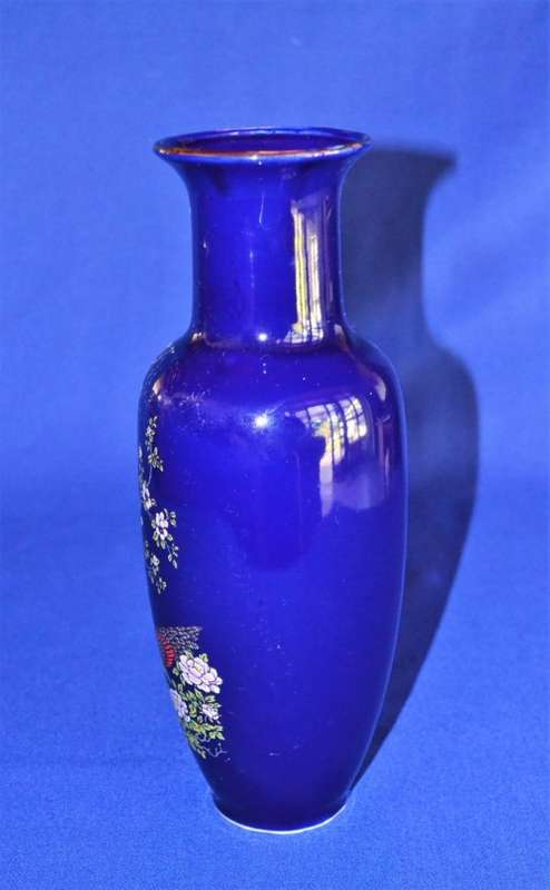 Vintage Japanese  Cobolt Blue Vase