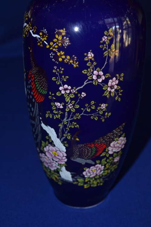 Vintage Japanese  Cobolt Blue Vase