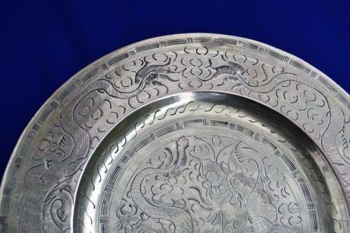 Beautiful Antique Chinese Brass Dragon Plate