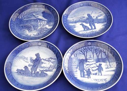 Royal Copenhagen Christmas Plates 1970's - Four plates