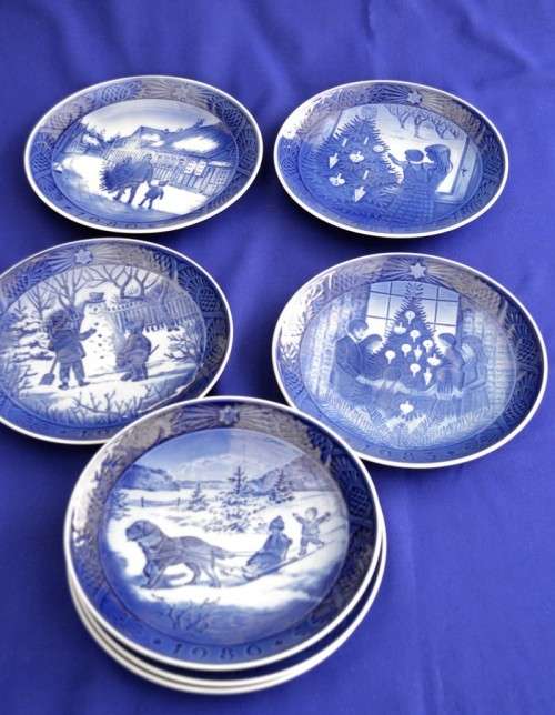 Royal Copenhagen Christmas Plates 1980's - Seven Plates