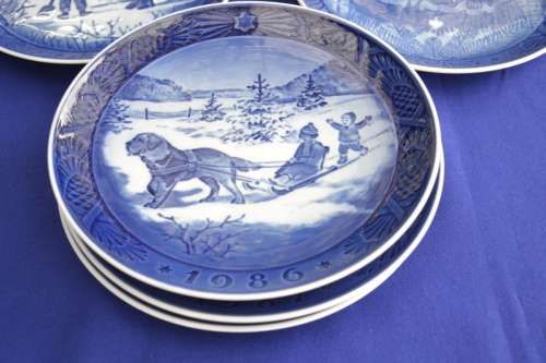Royal Copenhagen Christmas Plates 1980's - Seven Plates