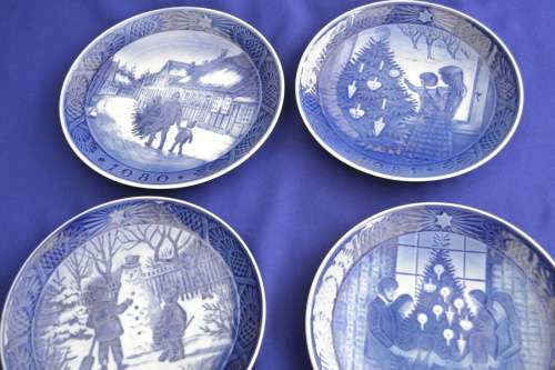 Royal Copenhagen Christmas Plates 1980's - Seven Plates