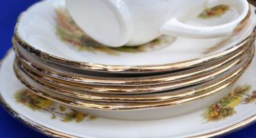 Vintage Alfred Meakin Part Tea Set "The Hayride"18 Pieces