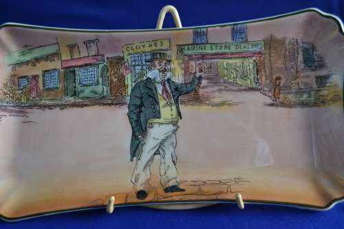 Royal Doulton Dickens Ware Sandwich Platter -Cap`n Cuttle D6327