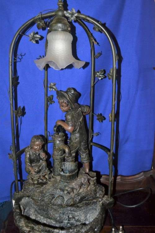 Vintage crosa Figural Water Feature Table Lamp