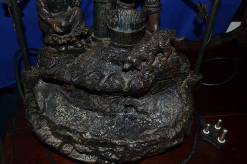 Vintage crosa Figural Water Feature Table Lamp