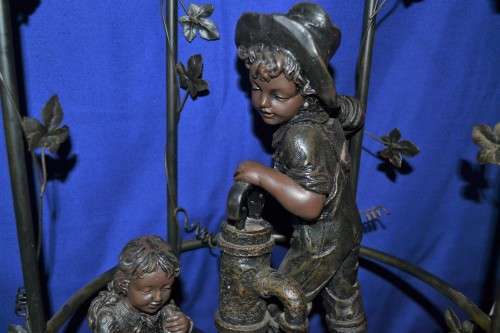 Vintage crosa Figural Water Feature Table Lamp