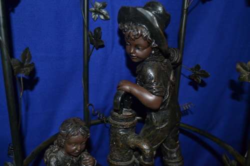 Vintage crosa Figural Water Feature Table Lamp