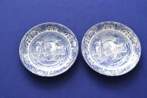 Spode Blue italian Saucers x 2