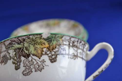 Cope;and Spode "Spode's Byron" Soup Cup, Saucer and Bread Plate