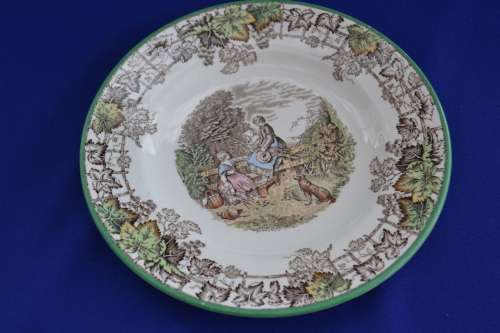 Cope;and Spode "Spode's Byron" Soup Cup, Saucer and Bread Plate