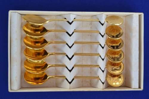Gold Plated Kruger Coin Spoons