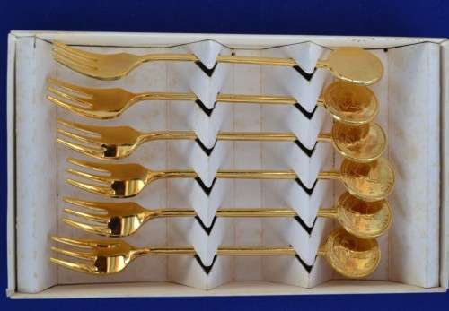 Gold Plated Kruger Coin Forks