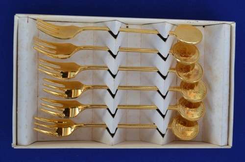 Gold Plated Kruger Coin Forks