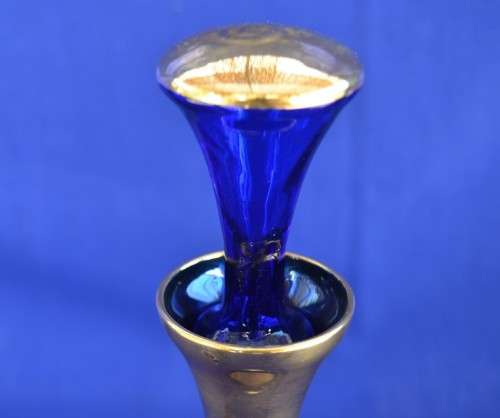 Murano / Venetian cobolt blue glass decanter and six glasses