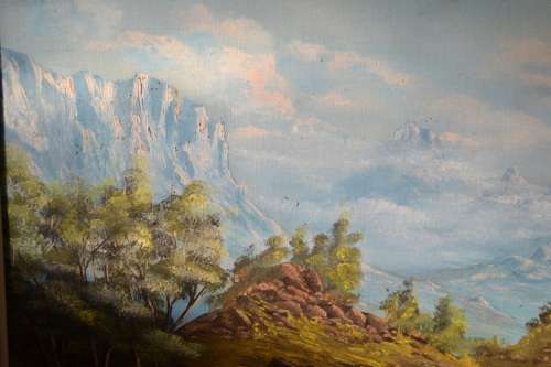 Geo B Matthee - Framed Oil on Board Landscape - Signed