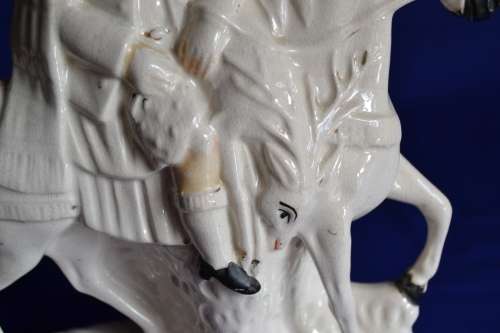 Pair of 19th Century Staffordshire  Scottish highlander Huntsmen on Horseback