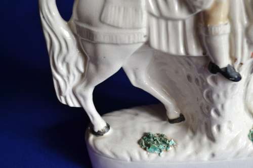 Pair of 19th Century Staffordshire  Scottish highlander Huntsmen on Horseback
