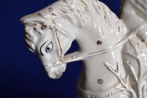 Pair of 19th Century Staffordshire  Scottish highlander Huntsmen on Horseback
