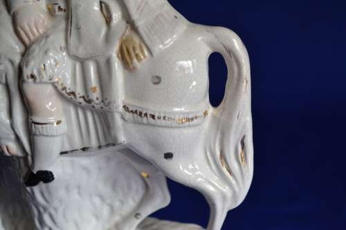 Pair of 19th Century Staffordshire  Scottish highlander Huntsmen on Horseback